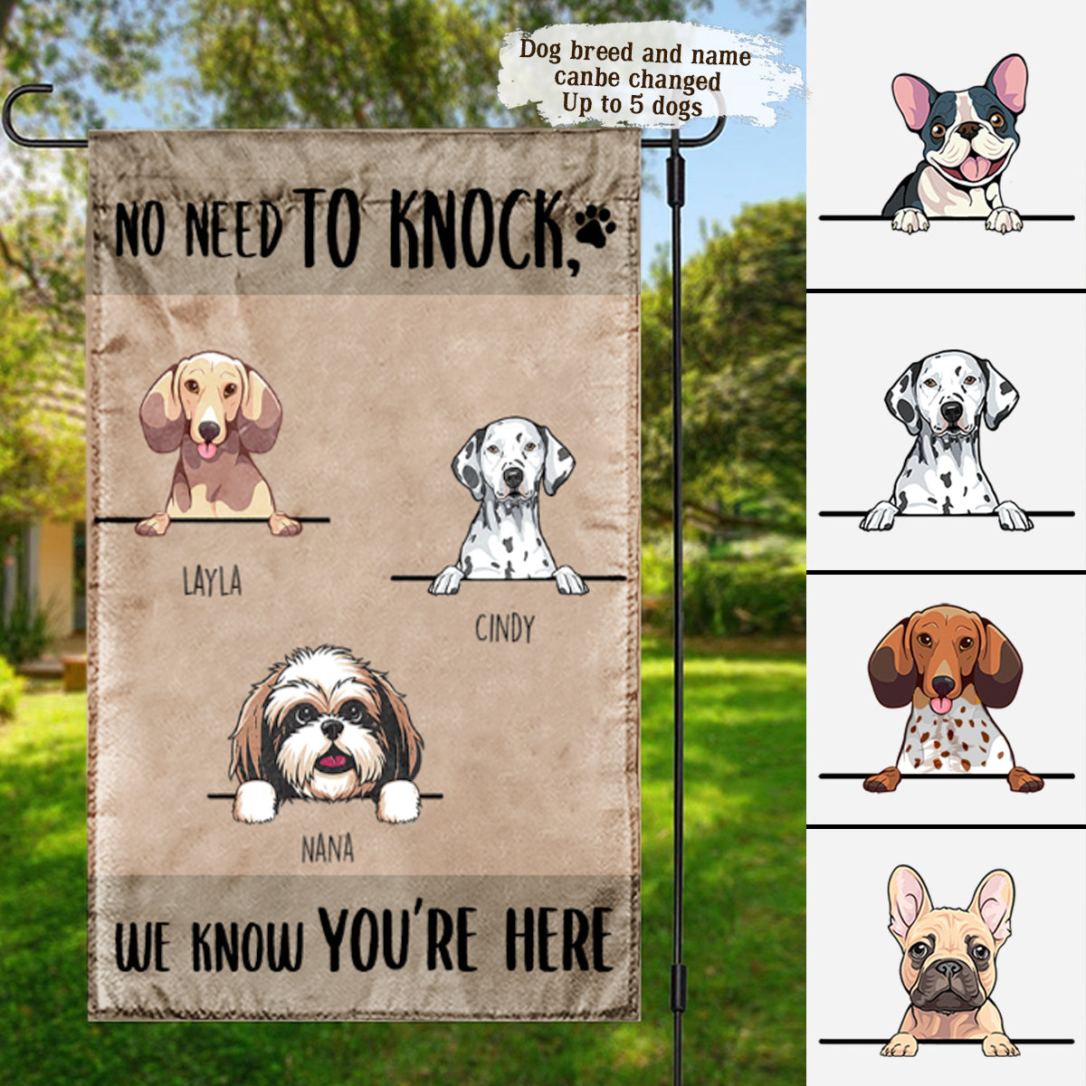 Cute Dog No Need To Knock Personalized Garden Flag Gift For Dog Lovers 12.jpg