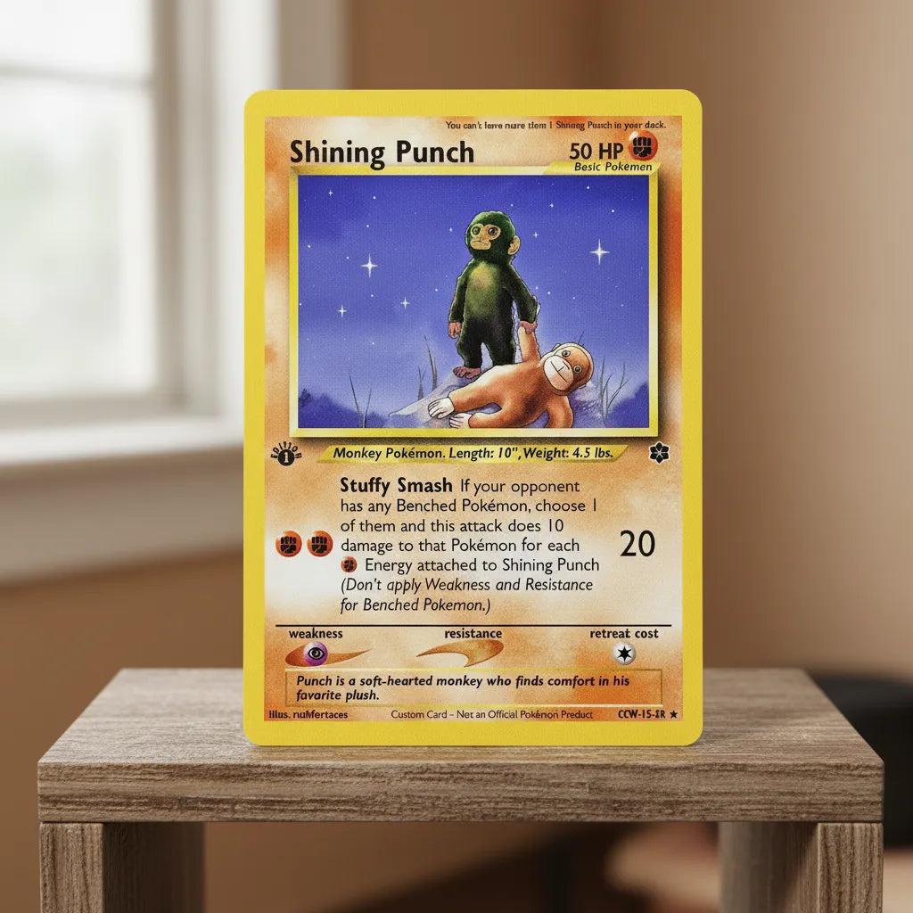 Abandoned Baby Monkey Plush Card Cute Monkey Trading Card Art