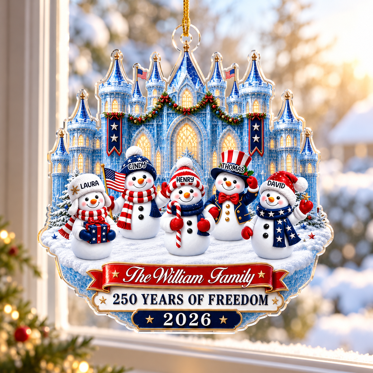 America 250th Anniversary Christmas - Personalized Acrylic Ornament - Christmas Gift For Family 12e759c1-8300-438d-8746-a9981e993ef2-1.png