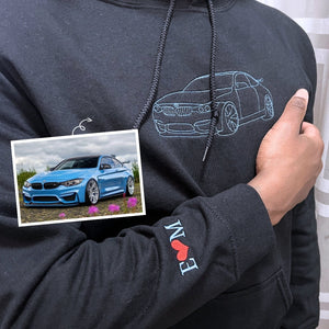 Custom Embroidered Car Sweatshirt, Personalized Car Gifts for Him