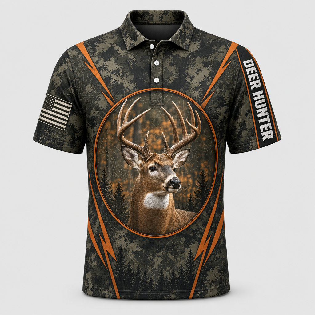 Deer Hunter Camo Buck AOP Polo - Polo shirt - All over printed 13b9447e-3fdf-43b6-975d-d7b8fe041e80.png