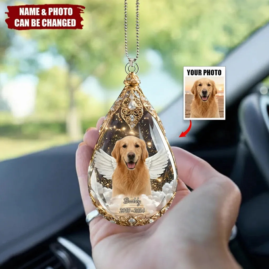Custom Photo Car Ornament - Personalized Memorial Sympathy Gifts For Loss Of Mom, Dad