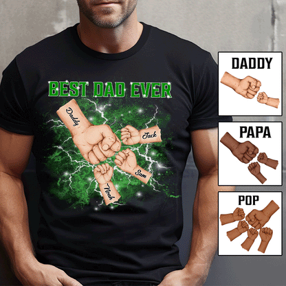 Best Dad Ever Bootleg Father & Kids Fist Bump - Personalized Father T-shirt And Hoodie Gift For Father 14550424001scl1cle1tr04ha08li09tsh1fth5906mkw1.gif