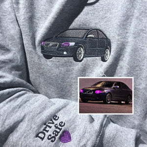 Custom Embroidered Car Sweatshirt, Personalized Car Gifts for Him