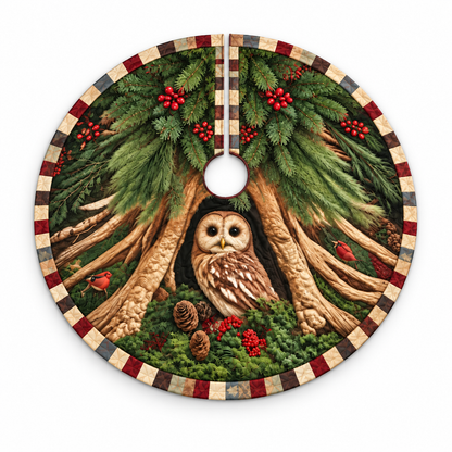 Owl Christmas Tree Skirt, Woodland Forest Tree Skirt, Rustic Christmas Decor, Owl Lover Gift, Nature Inspired Holiday Tree Decor, Gift For Family 14fab893-d15e-4d10-a84b-b728f7429e9d-r2.png