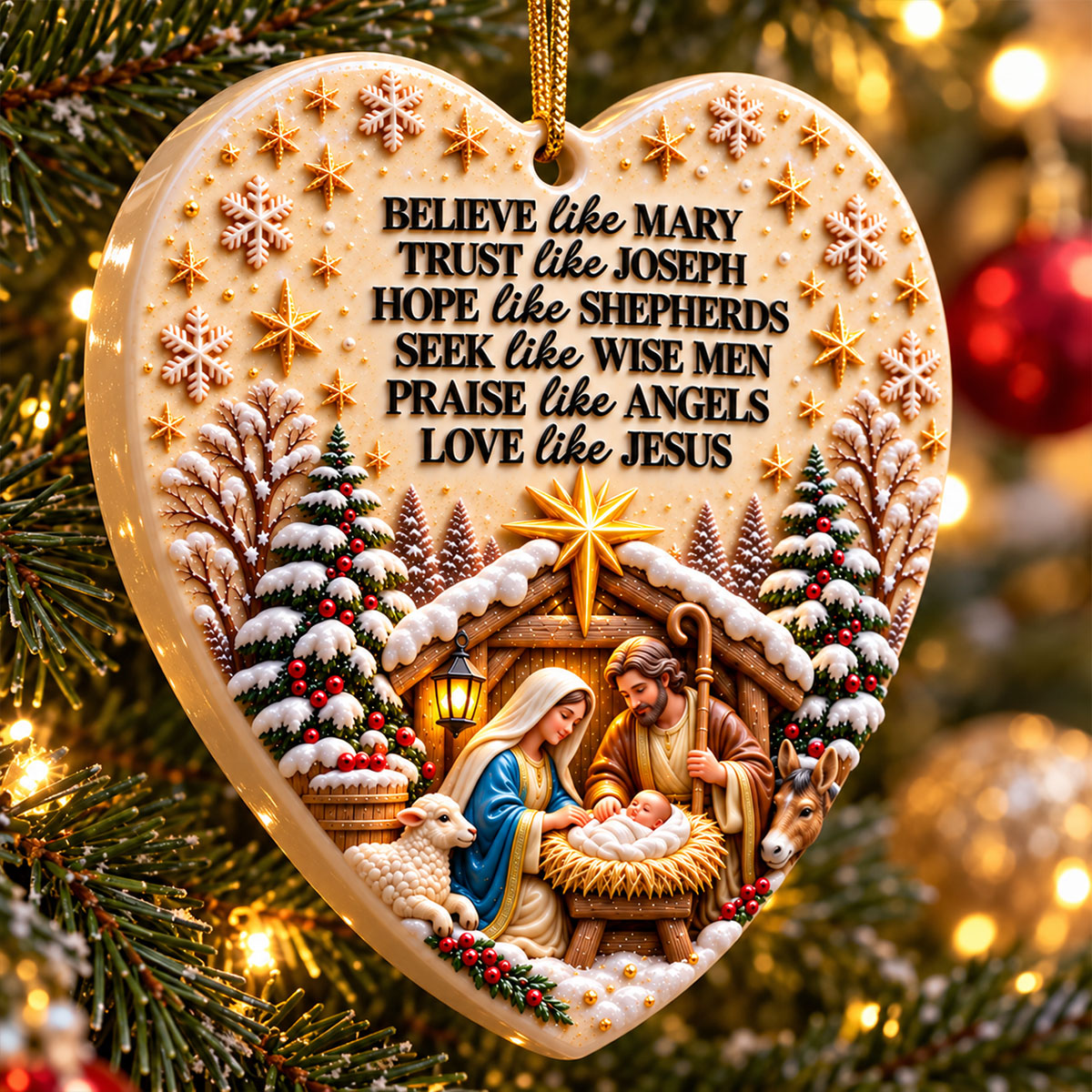 Love Like Jesus Heart 3D Ornamnet- Custom Christmas Ornament - Real 3D Raised Ornament 156c71a3-9b57-40bc-aaf9-f5bde787d57a-4-2-.jpg