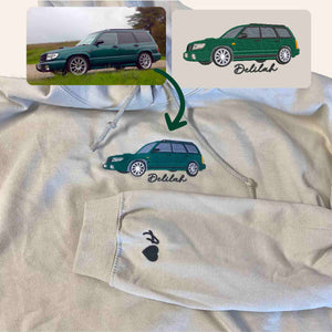 Custom Embroidered Car Sweatshirt, Personalized Car Gifts for Him