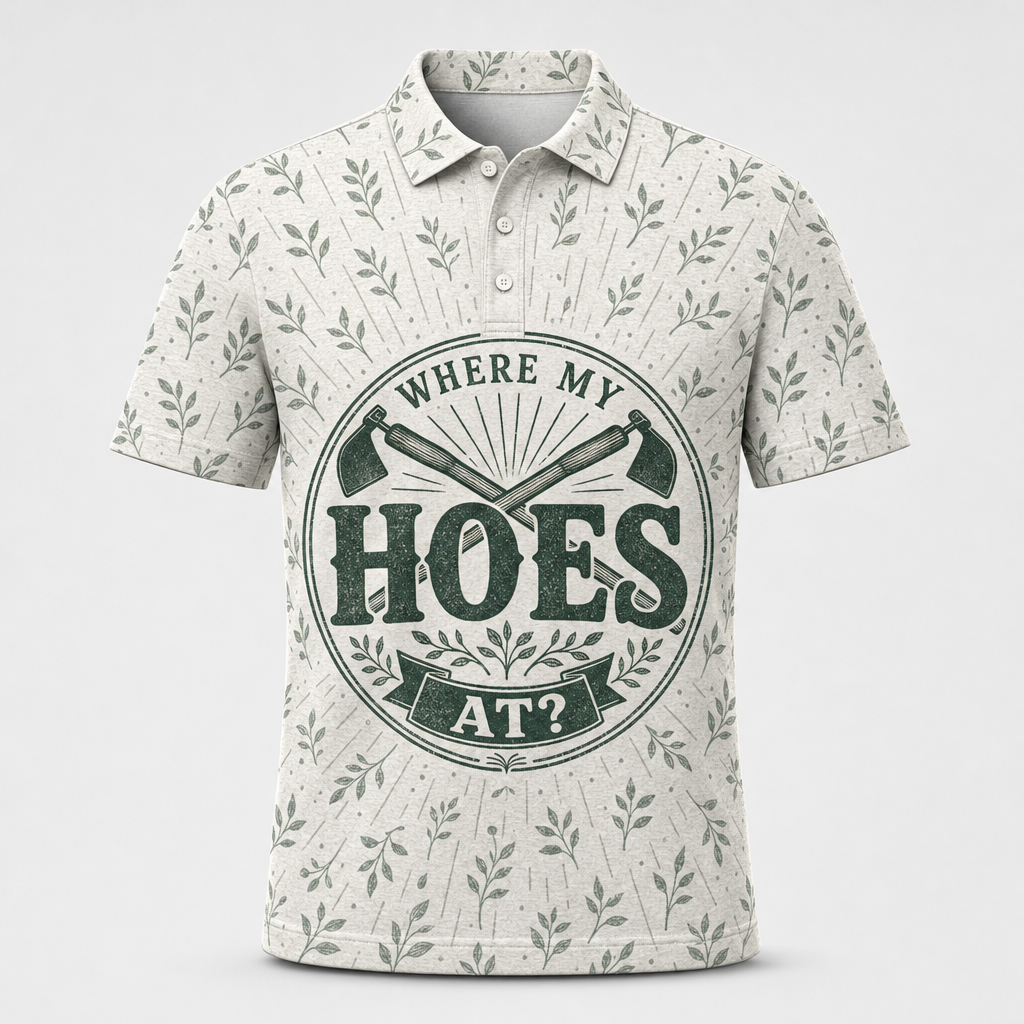 Where My Hoes At? Gardening Pun Polo - Polo shirt - All over printed 15c17104-11e4-4276-b908-342f324cb456.png