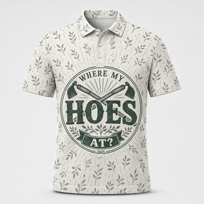 Where My Hoes At? Gardening Pun Polo - Polo shirt - All over printed 15c17104-11e4-4276-b908-342f324cb456.png