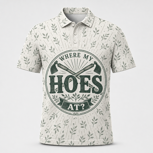 Where My Hoes At? Gardening Pun Polo - Polo shirt - All over printed 15c17104-11e4-4276-b908-342f324cb456.png