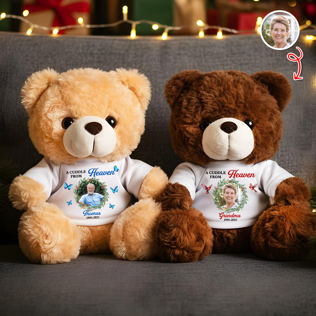Christmas A Cuddle From Heaven - Memorial Personalized Custom Teddy Bear Plush - Sympathy Gift For Family Members 16166ce3-b250-443c-9591-16cbe3900f7e-12.png