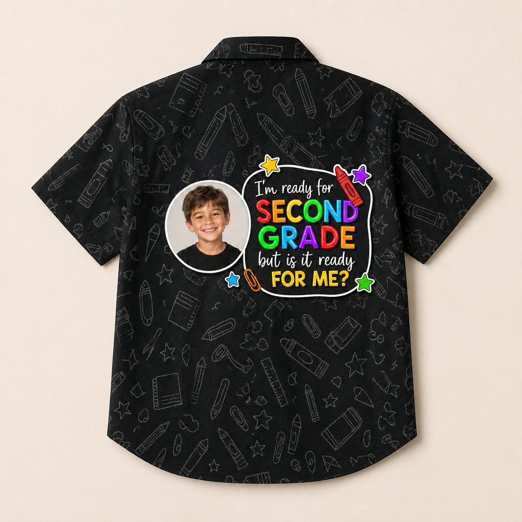 Second Grade Ready Photo Kids Hawaiian Shirt - Personalized Hawaiian Kids Shirt - AOP 162dafe1-5877-4eb8-a6d3-ee5b2af80f1e.jpg