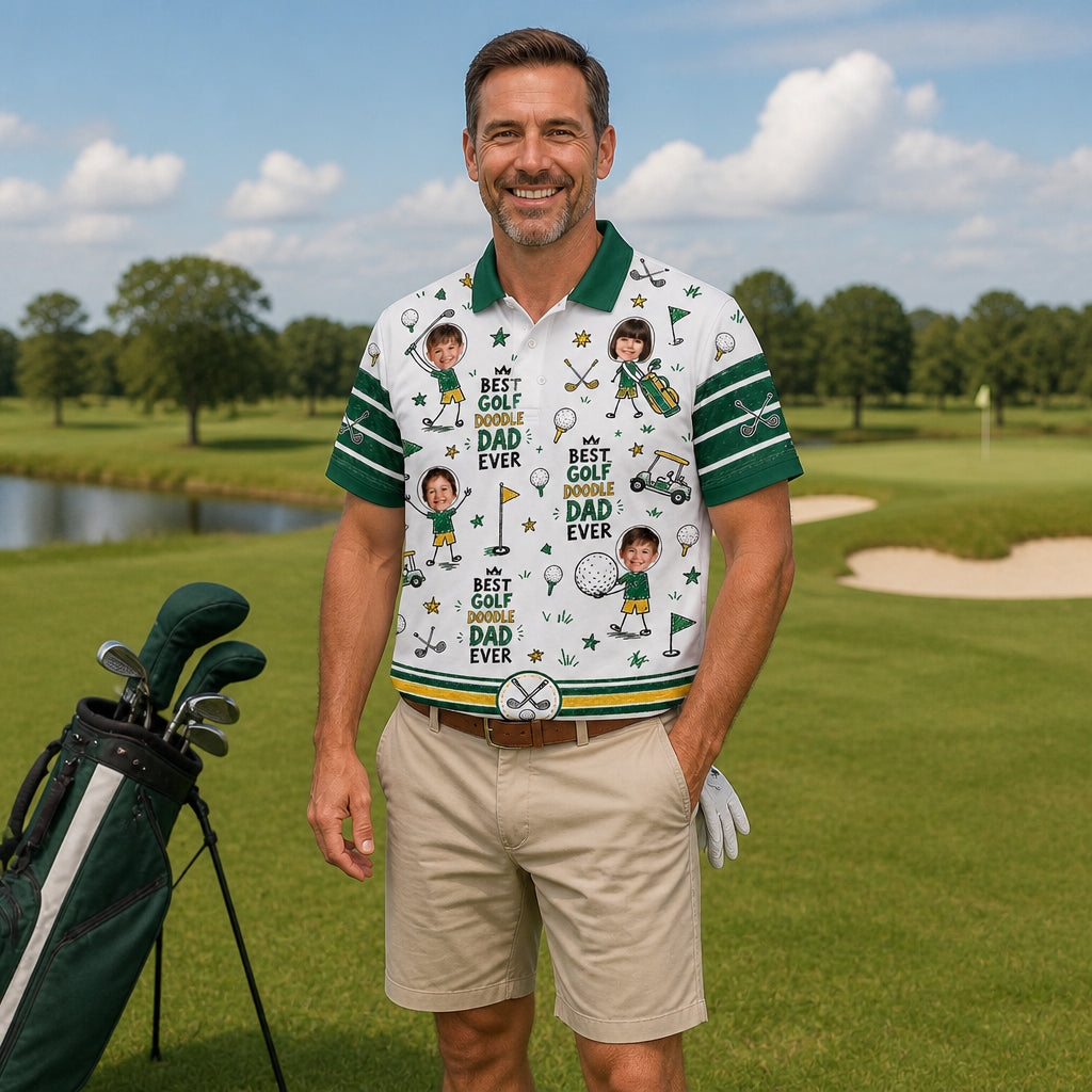 Best Dad Ever Golf Doodle Polo - Lifestyle 1