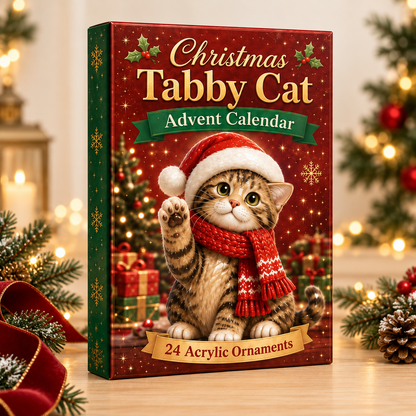 Christmas Tabby Cat Advent Calendar 2026 - 24-Day Festive Countdown, Acrylic Charms Blind Box - Gift For Cat Lovers 16585c86-48f4-45e6-ab13-0b82c966b2d7-tabby-cat-box.png