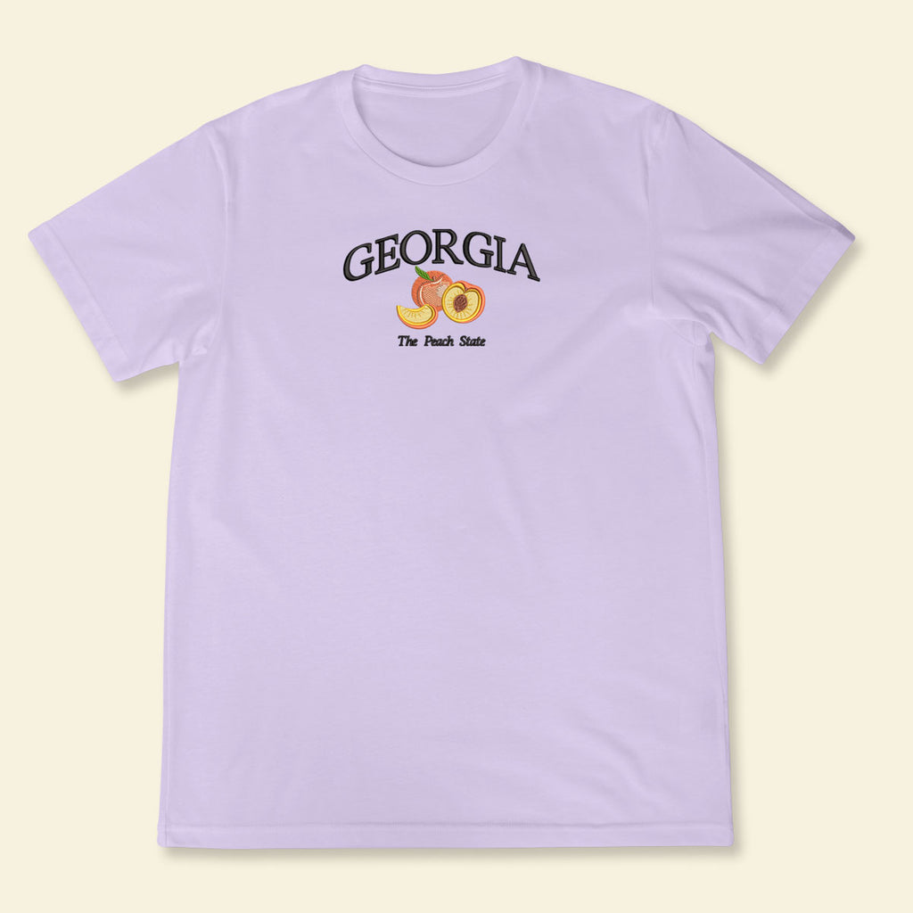 Embroidery Georgia The Peace State T-shirt, Embroidered City State Tee 1688548656039.jpg