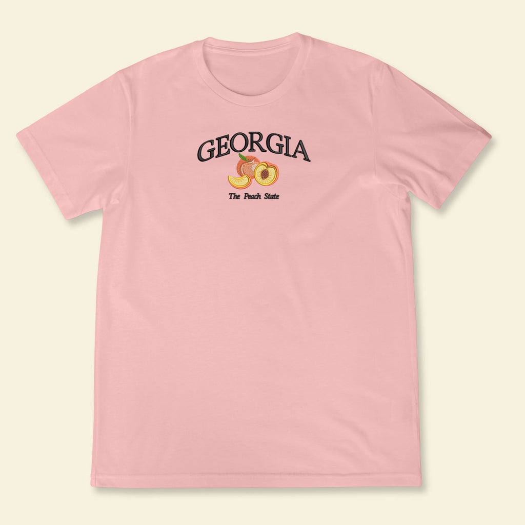 Embroidery Georgia The Peace State T-shirt, Embroidered City State Tee 1688548656043.jpg