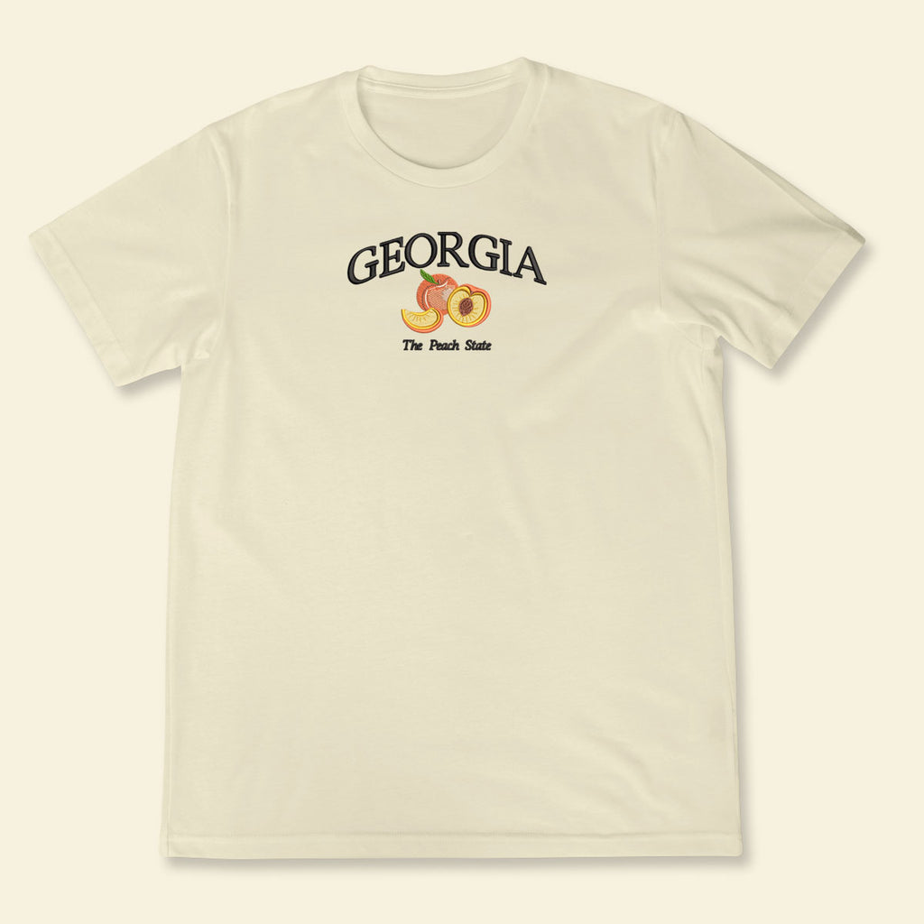 Embroidery Georgia The Peace State T-shirt, Embroidered City State Tee 1688548656055.jpg