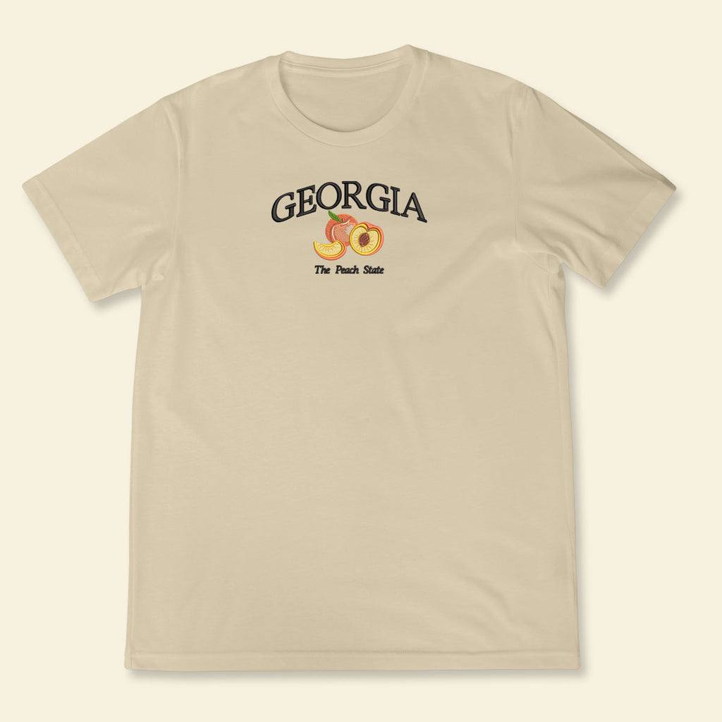 Embroidery Georgia The Peace State T-shirt, Embroidered City State Tee 1688548656061.jpg