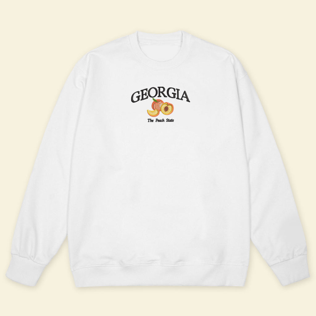 Embroidery Georgia The Peace State T-shirt, Embroidered City State Tee 1688548656069.jpg