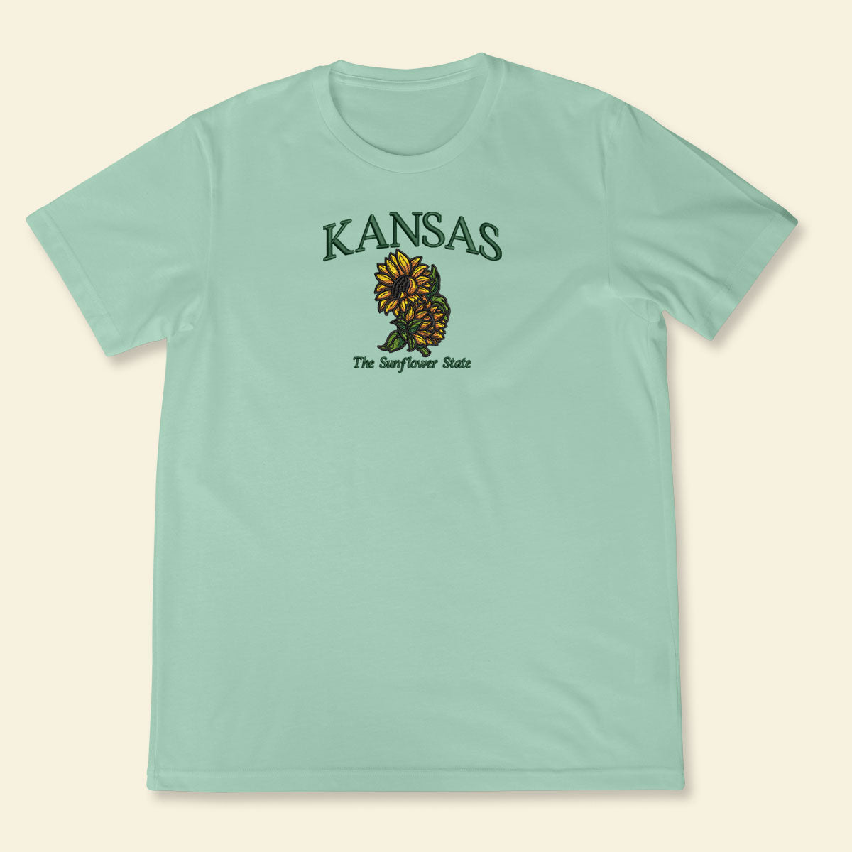 Embroidery Kansas The Sunflower State T-shirt, Embroidered City State Tee 1688548906091.jpg