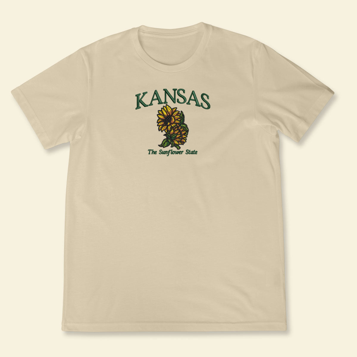 Embroidery Kansas The Sunflower State T-shirt, Embroidered City State Tee 1688548906093.jpg