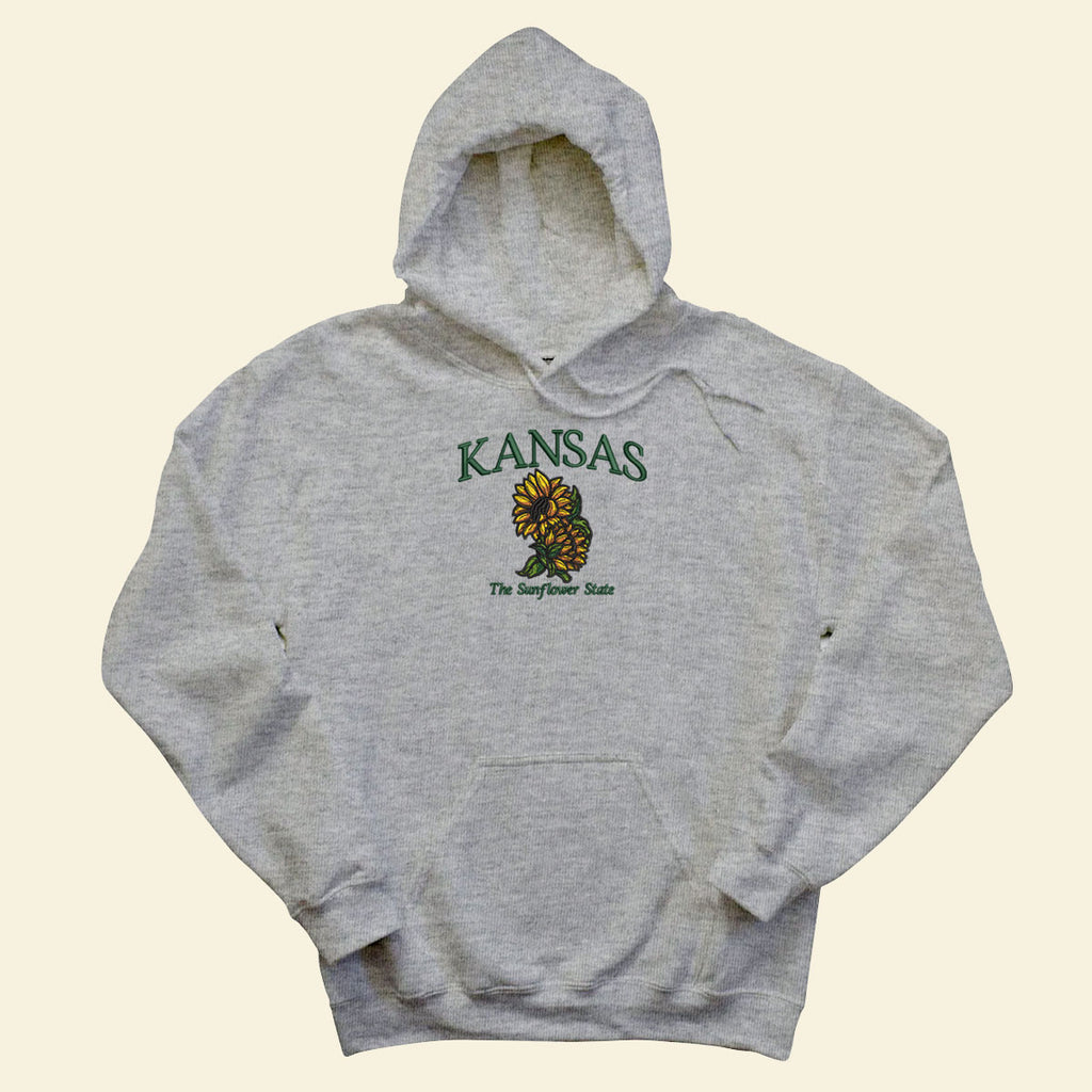 Embroidery Kansas The Sunflower State T-shirt, Embroidered City State Tee 1688548906138.jpg