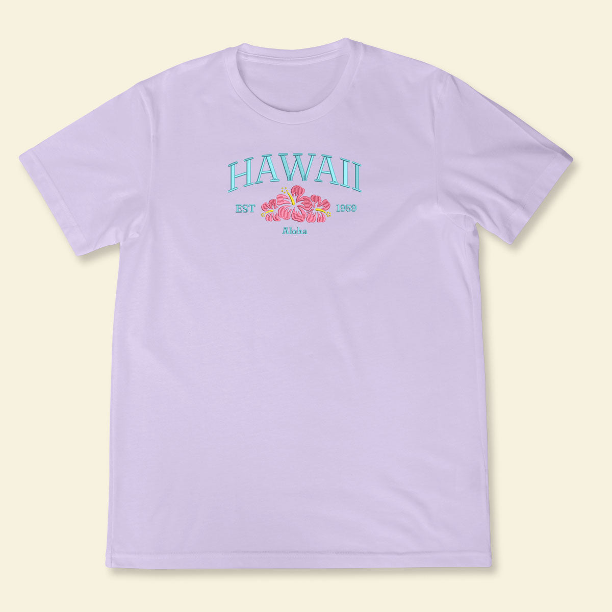 Embroidery Hawaii Aloha T-shirt, Embroidered City State Tee 1688550619870.jpg