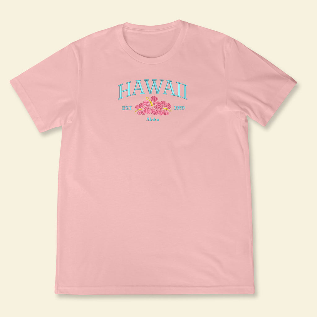 Embroidery Hawaii Aloha T-shirt, Embroidered City State Tee 1688550619879.jpg