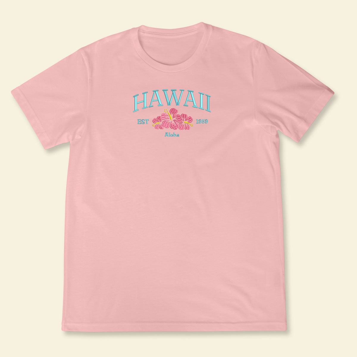 Embroidery Hawaii Aloha T-shirt, Embroidered City State Tee 1688550619879.jpg