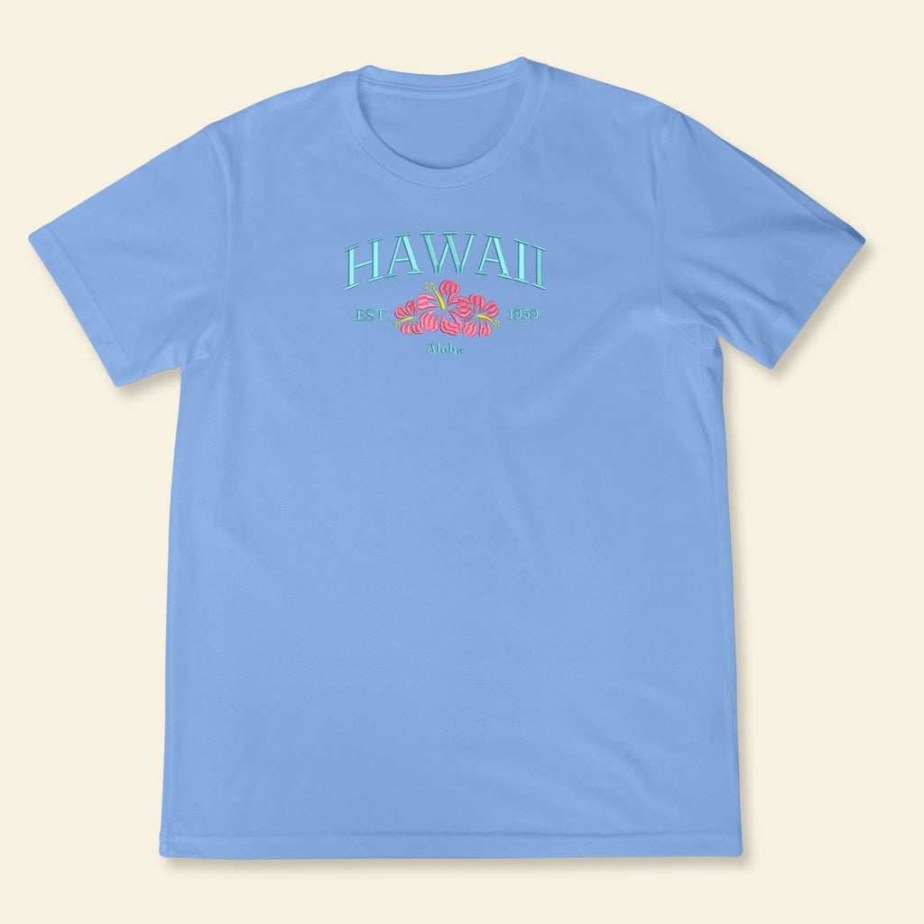 Embroidery Hawaii Aloha T-shirt, Embroidered City State Tee 1688550619899.jpg