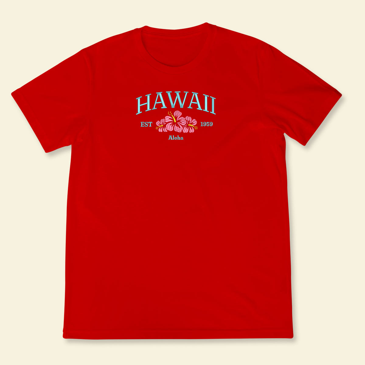 Embroidery Hawaii Aloha T-shirt, Embroidered City State Tee 1688550619914.jpg
