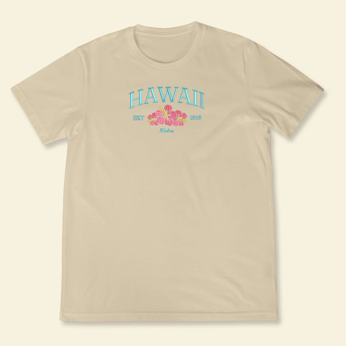 Embroidery Hawaii Aloha T-shirt, Embroidered City State Tee 1688550619920.jpg