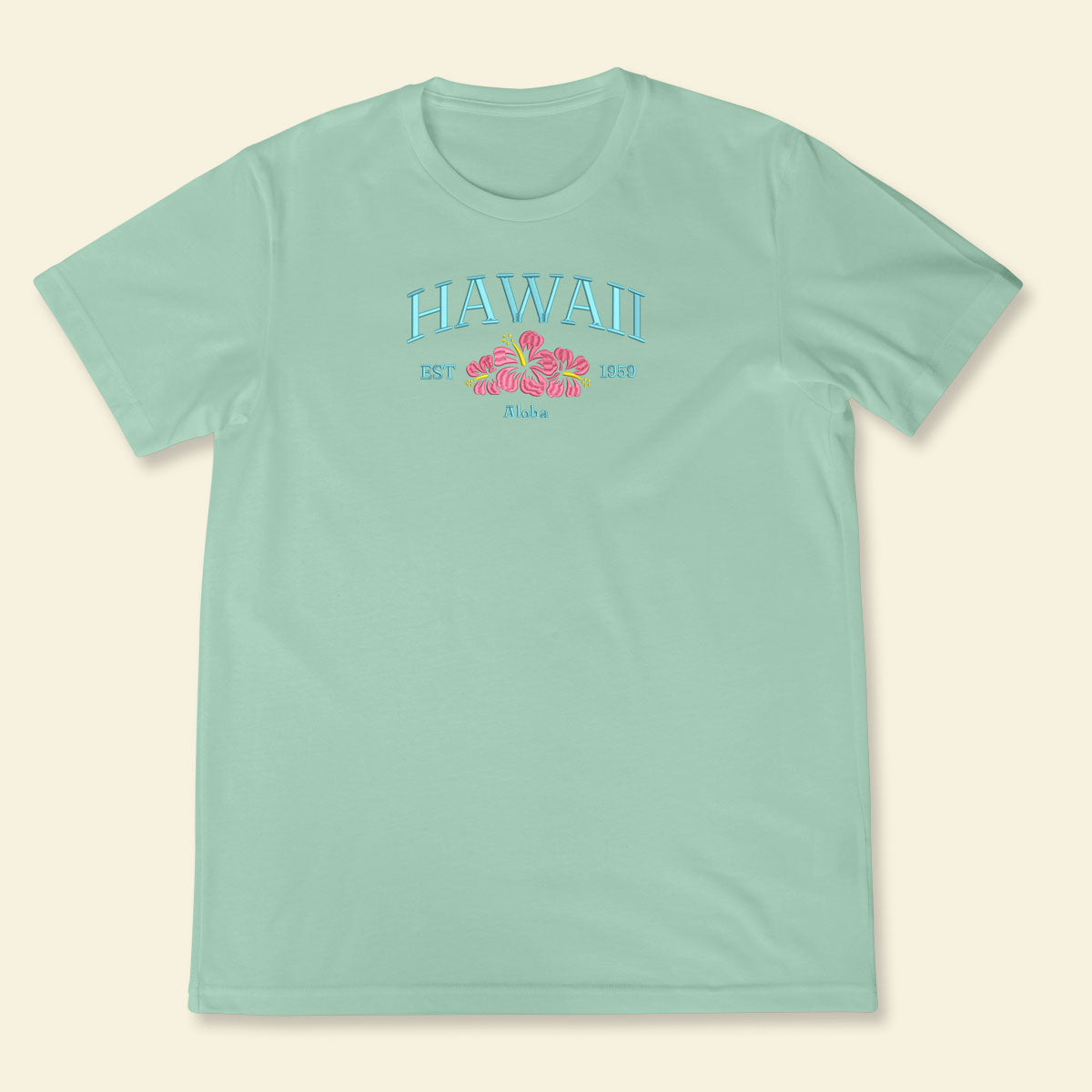 Embroidery Hawaii Aloha T-shirt, Embroidered City State Tee 1688550620465.jpg