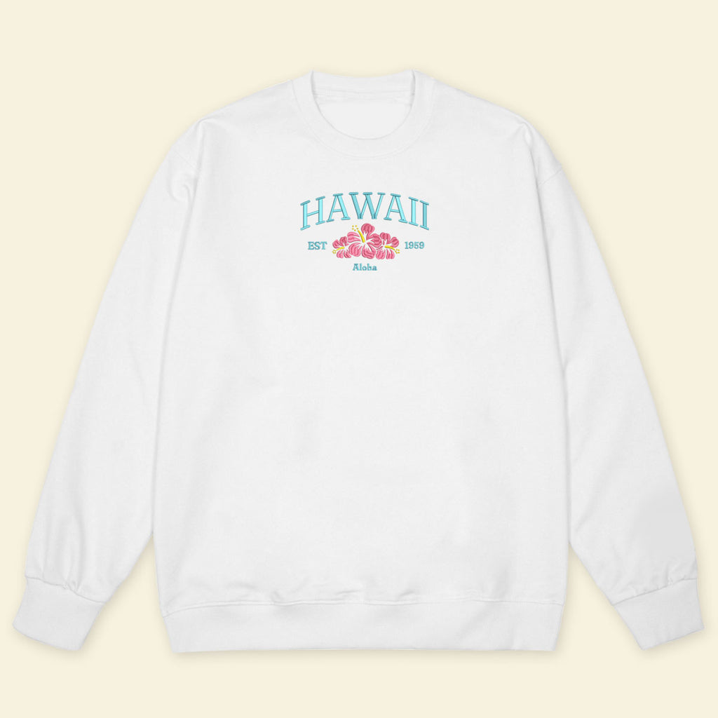Embroidery Hawaii Aloha T-shirt, Embroidered City State Tee 1688550620469.jpg