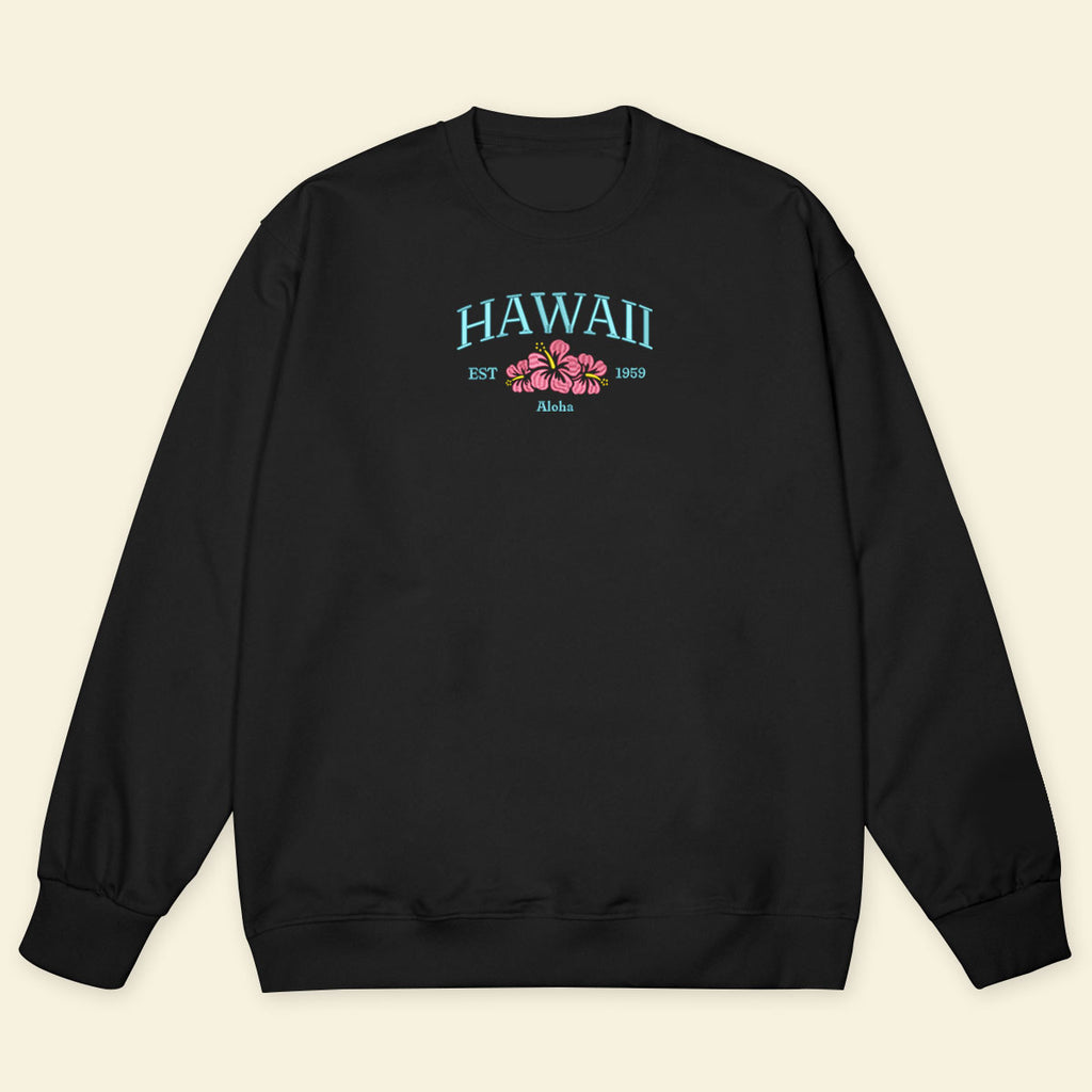 Embroidery Hawaii Aloha T-shirt, Embroidered City State Tee 1688550620492.jpg