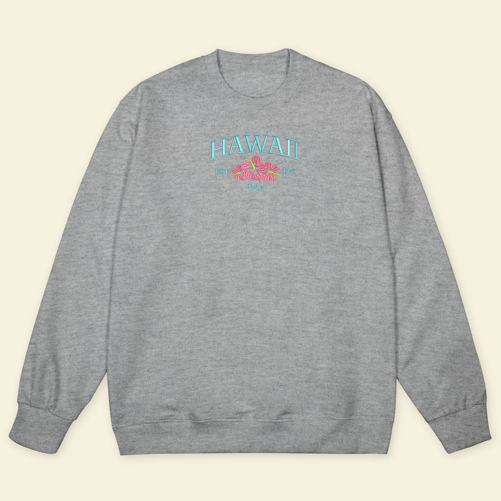 Embroidery Hawaii Aloha T-shirt, Embroidered City State Tee 1688550620559.jpg