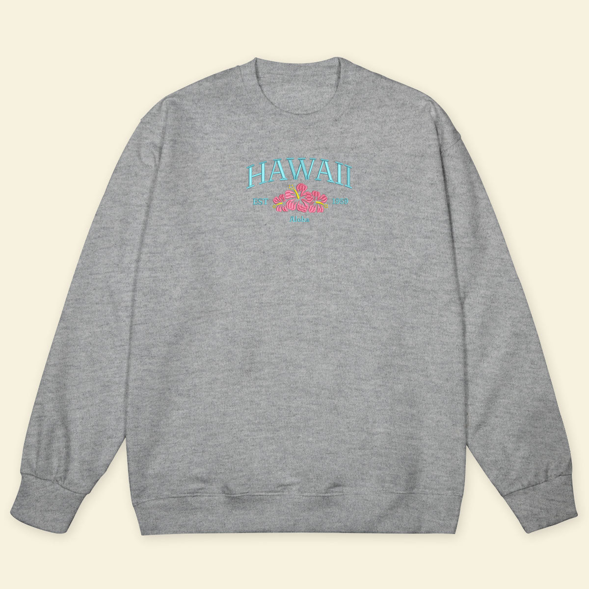 Embroidery Hawaii Aloha T-shirt, Embroidered City State Tee 1688550620559.jpg