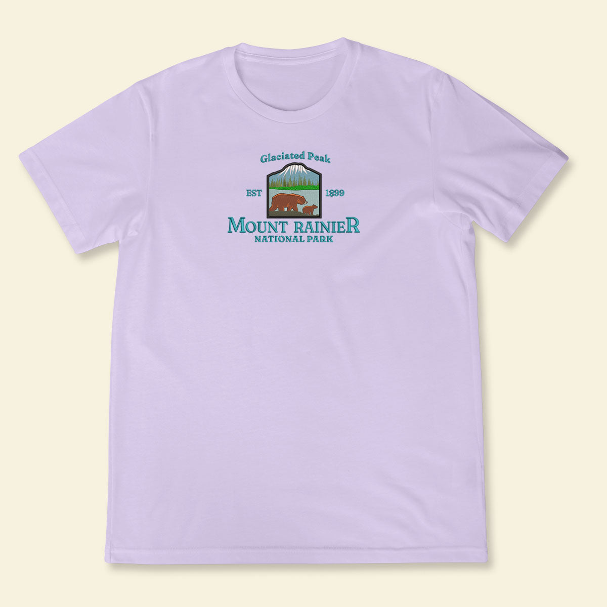 Embroidery Mount Rainier National Park - Glaciated Peak T-shirt, Embroidered City State Tee 1688612989101.jpg