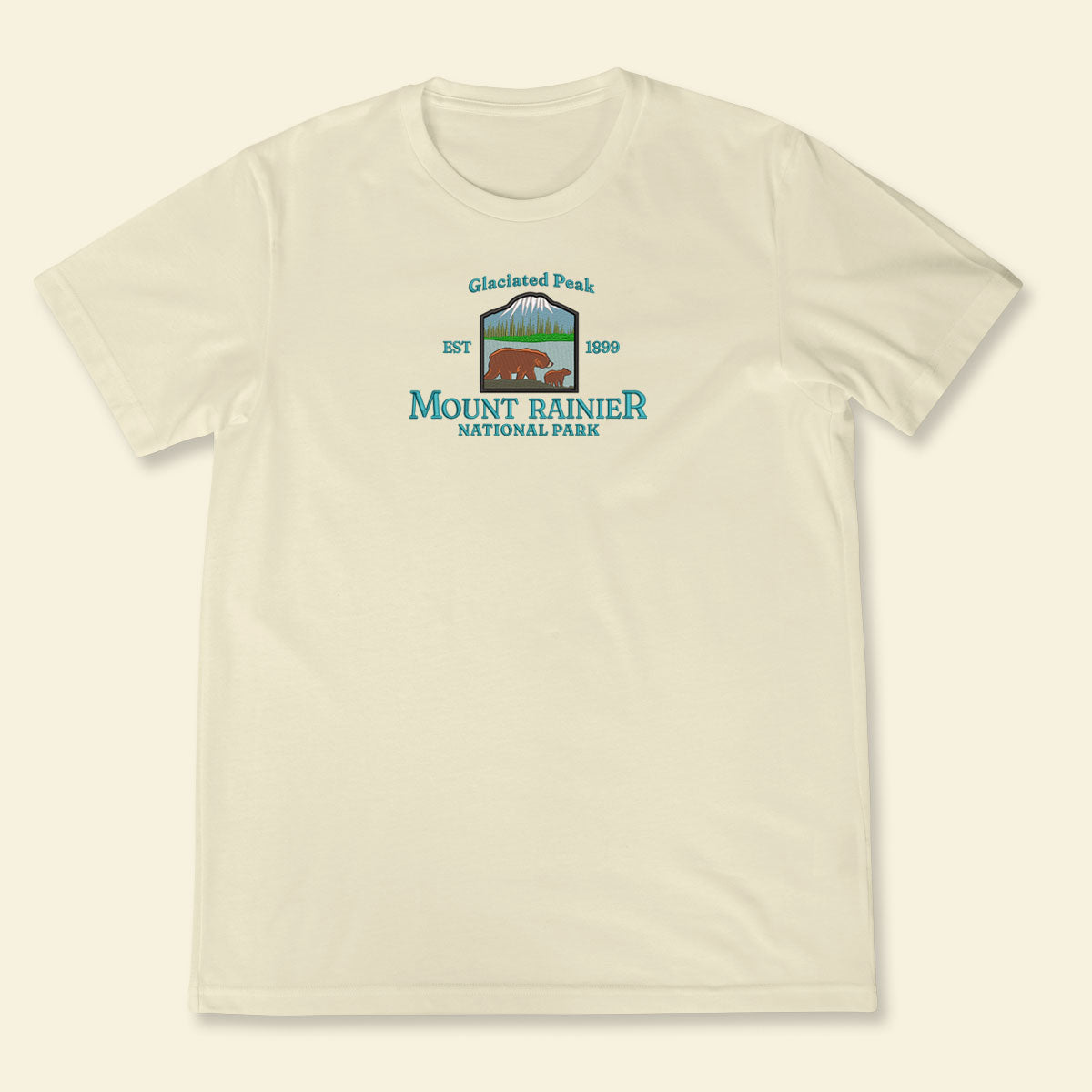 Embroidery Mount Rainier National Park - Glaciated Peak T-shirt, Embroidered City State Tee 1688612989378.jpg