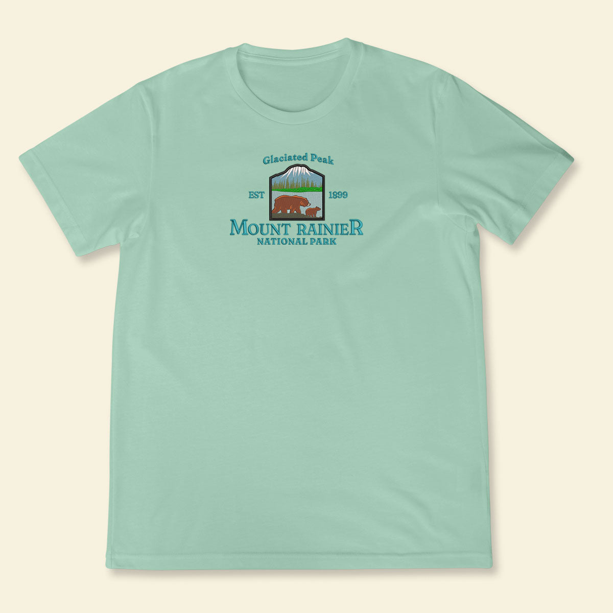 Embroidery Mount Rainier National Park - Glaciated Peak T-shirt, Embroidered City State Tee 1688612989553.jpg