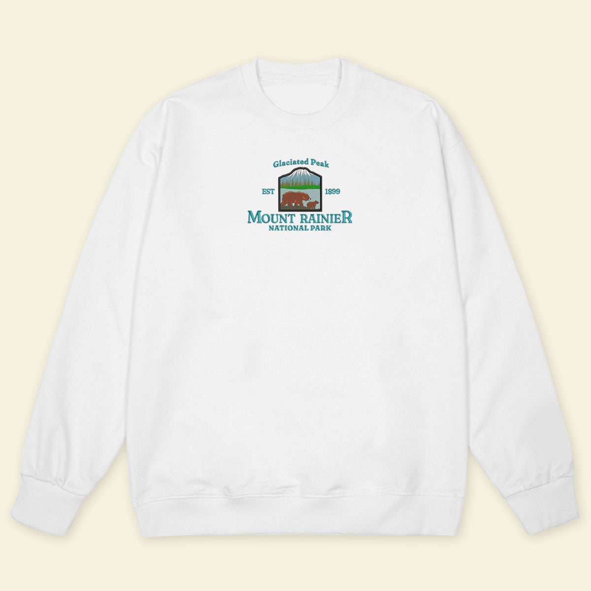 Embroidery Mount Rainier National Park - Glaciated Peak T-shirt, Embroidered City State Tee 1688612989835.jpg