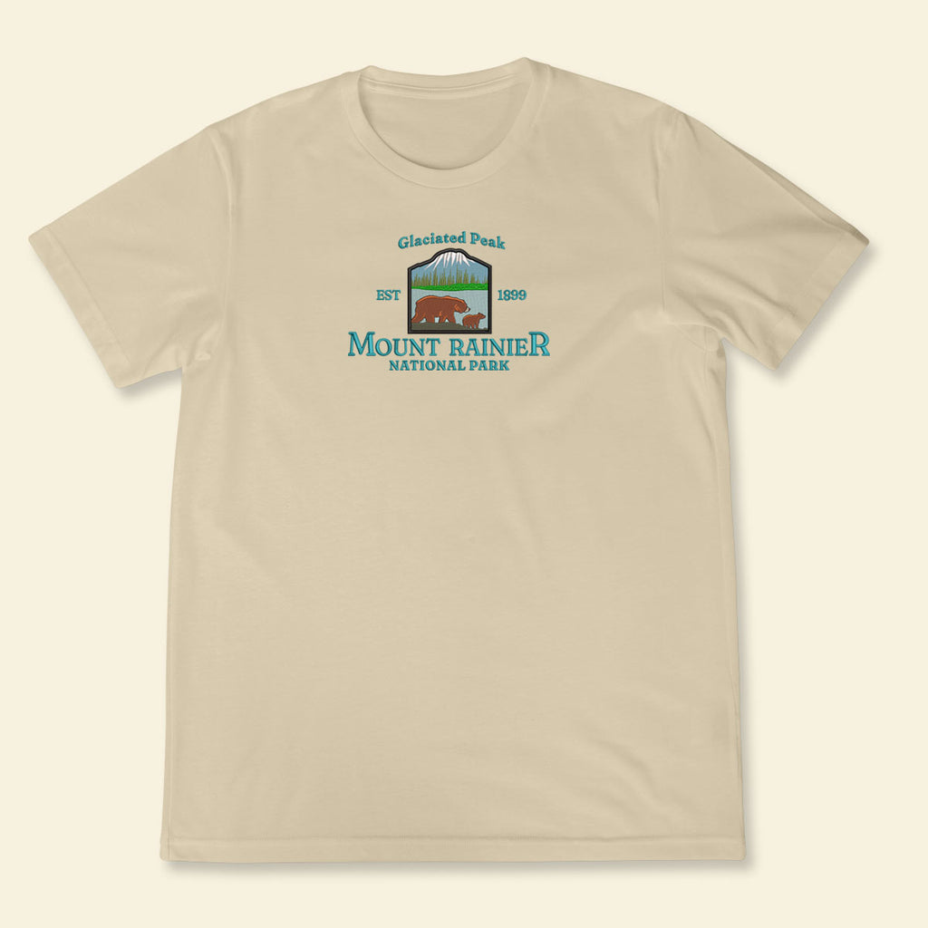 Embroidery Mount Rainier National Park - Glaciated Peak T-shirt, Embroidered City State Tee 1688612989926.jpg
