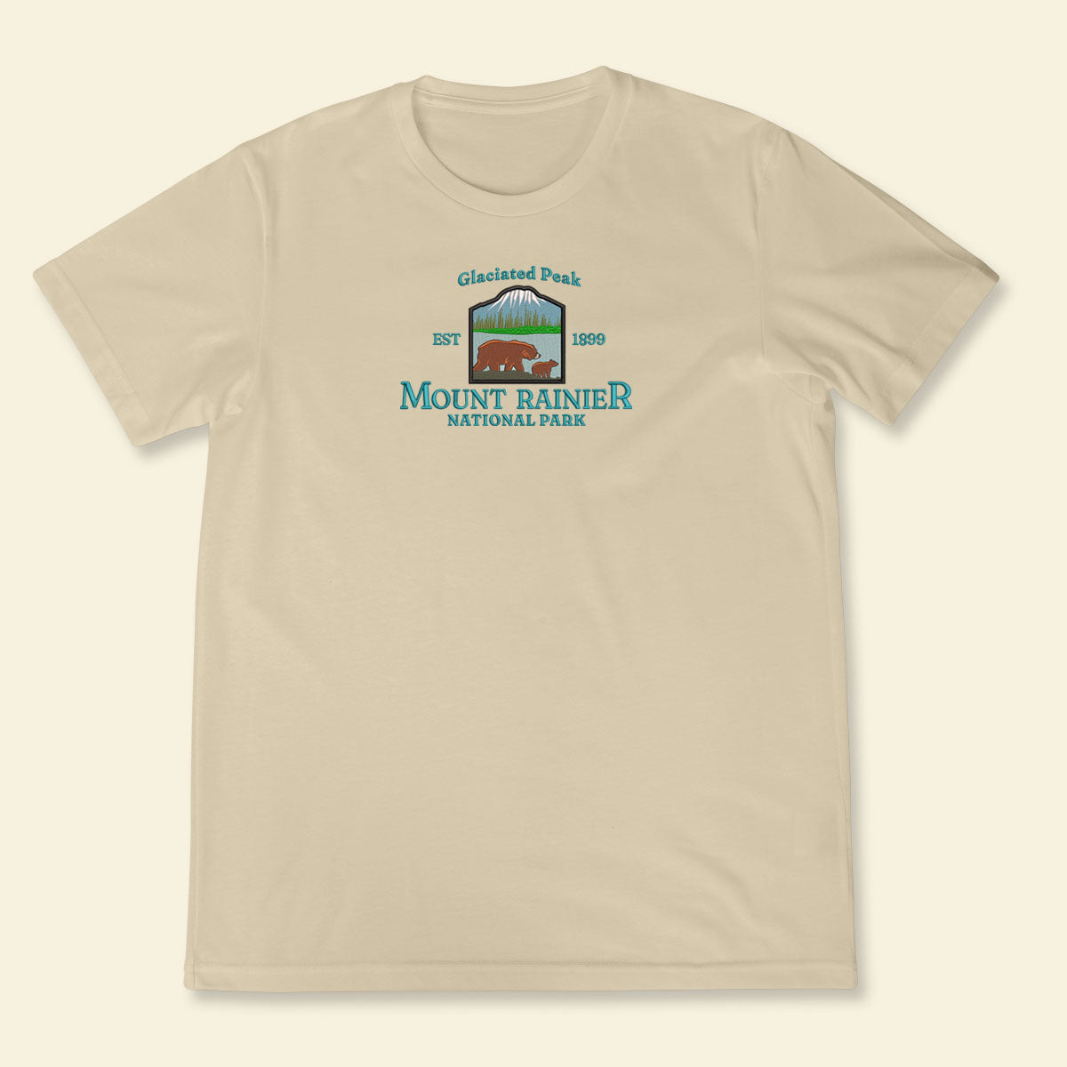 Embroidery Mount Rainier National Park - Glaciated Peak T-shirt, Embroidered City State Tee 1688612989926.jpg