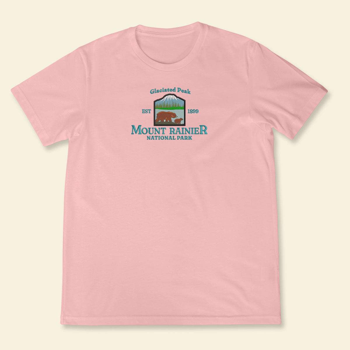 Embroidery Mount Rainier National Park - Glaciated Peak T-shirt, Embroidered City State Tee 1688612989930.jpg