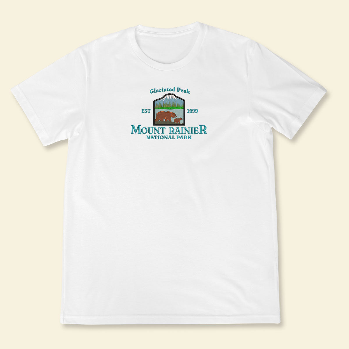 Embroidery Mount Rainier National Park - Glaciated Peak T-shirt, Embroidered City State Tee 1688612989931.jpg