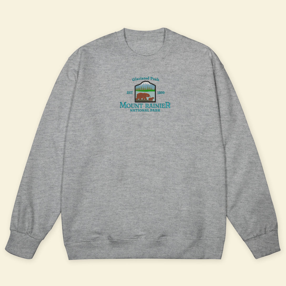 Embroidery Mount Rainier National Park - Glaciated Peak T-shirt, Embroidered City State Tee 1688612990297.jpg