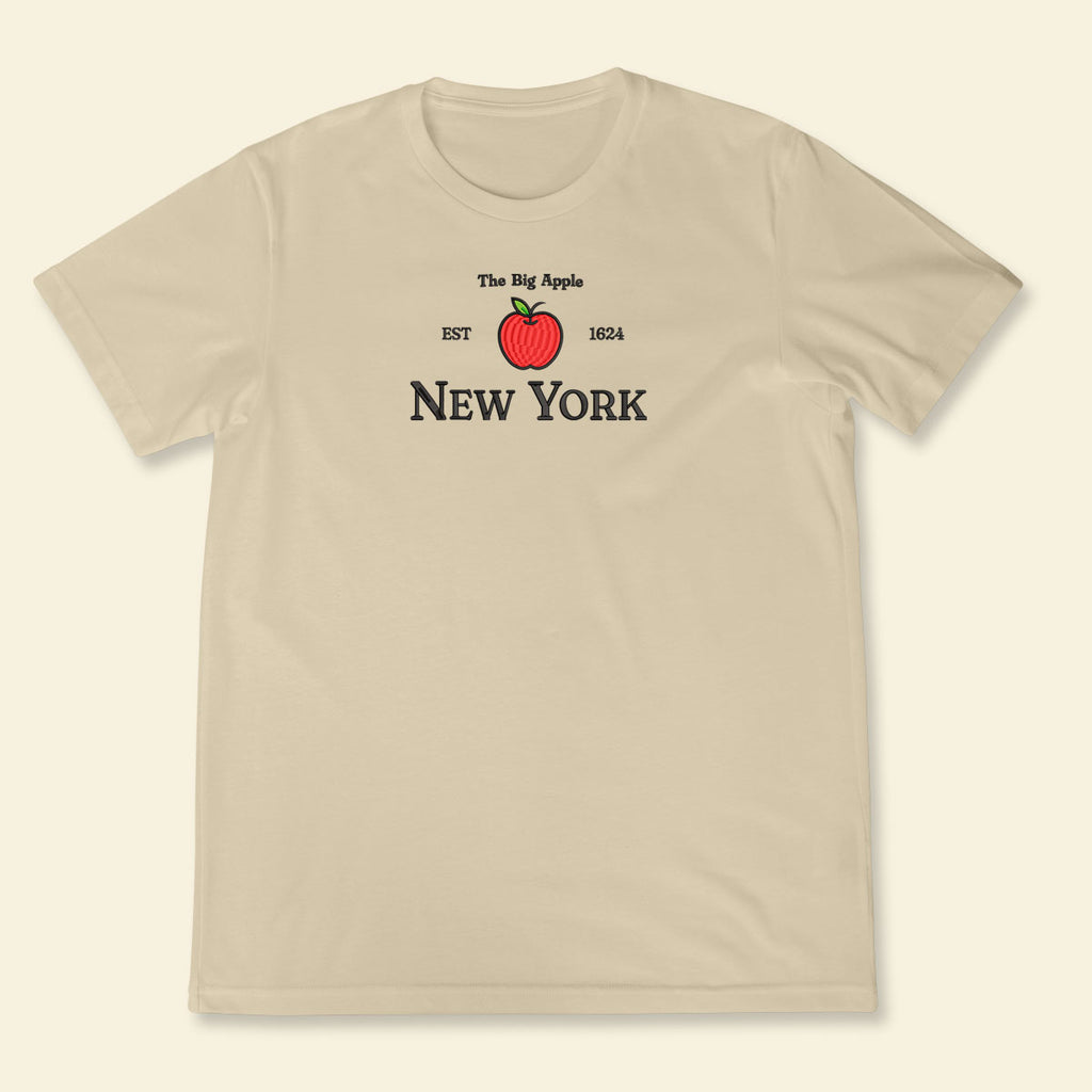 Embroidery New York The Big Apple T-shirt, Embroidered City State Tee 1688613111035.jpg