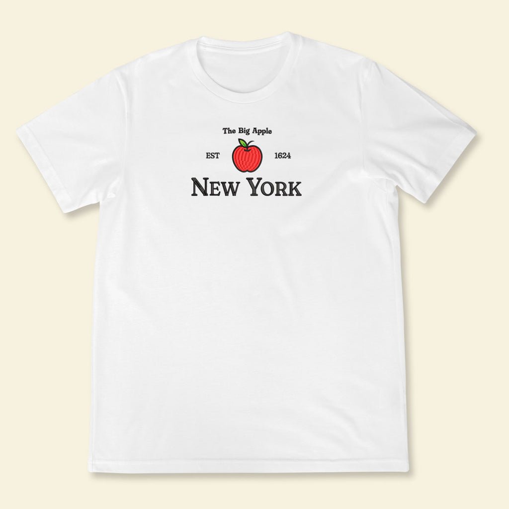 Embroidery New York The Big Apple T-shirt, Embroidered City State Tee 1688613111299.jpg