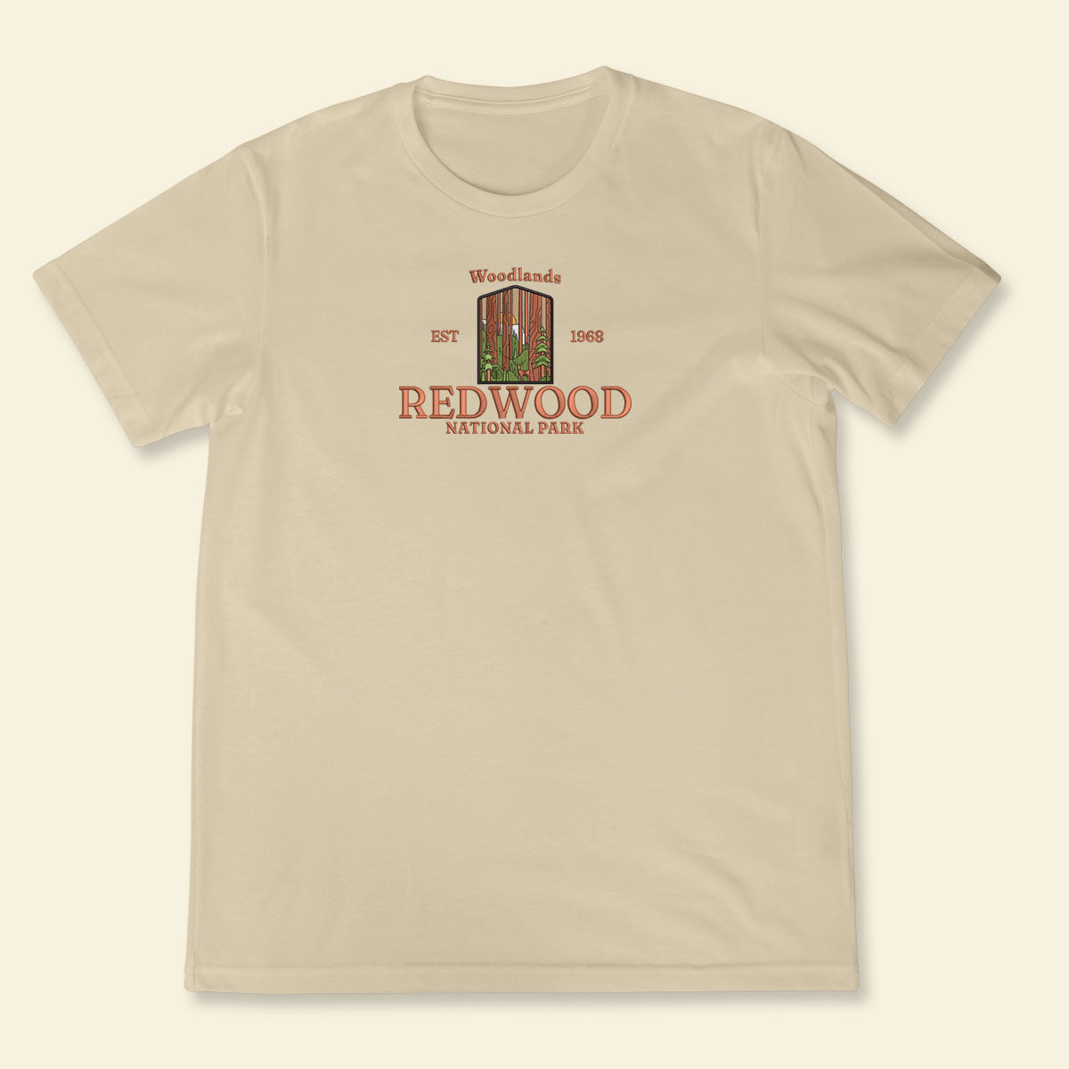 Embroidery Redwood National Park Woodlands T-shirt, Embroidered City State Tee 1688613251430.jpg