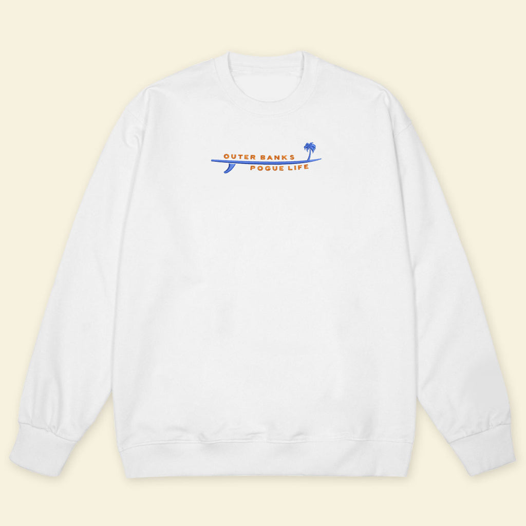 Embroidery Outer Banks Pogue Life With Surfboard And Palm T-shirt 1688975679295.jpg